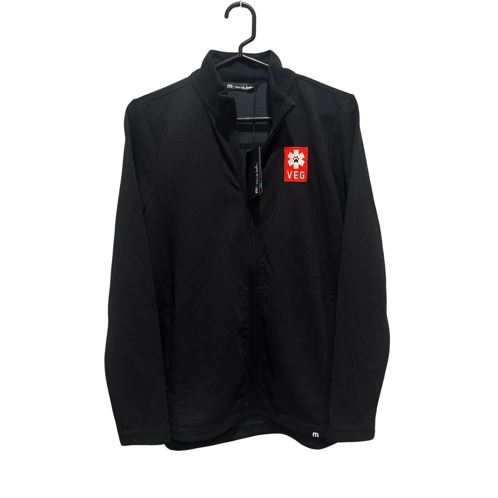 TravisMathew Coveside Jacket Women Small Black NEW TM1LD001 VEG Patch Full Zip